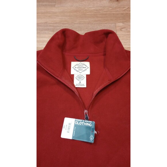 NWT St Johns Bay Sweatshirt Mens M Medium 1/4 Zip Rusty Red Fleece Pullover - Picture 6 of 16